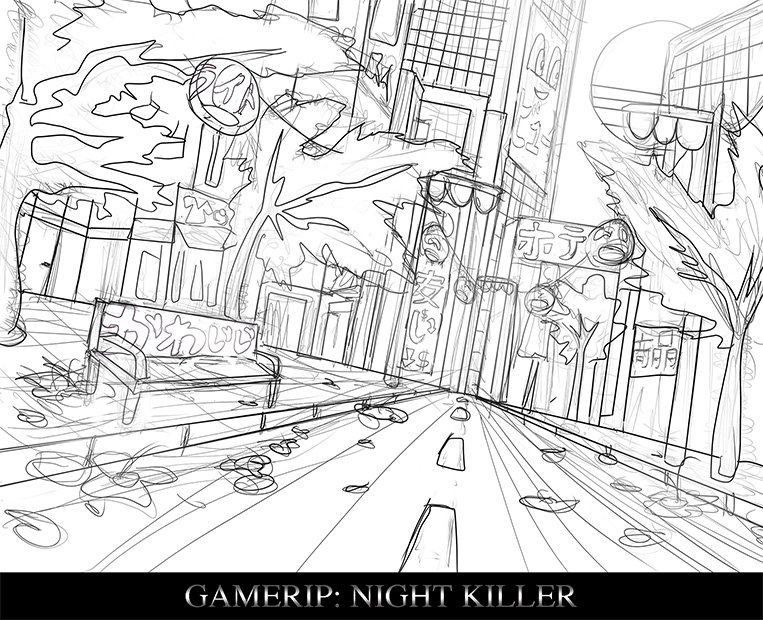 Sakuratown Level Concept Art
